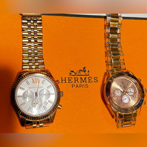 Michael Kors Accessories - Michael Kors & Toy Watch - Rose Gold and Silver Chronograph Watch set